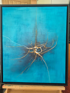 "Into the Blue" acrylic artwork on canvas (framed)