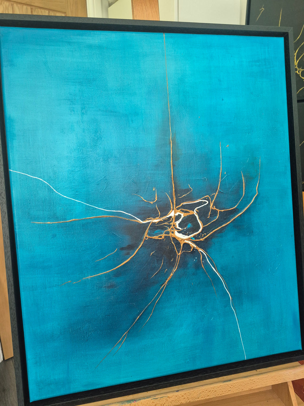 "Into the Blue" acrylic artwork on canvas (framed)