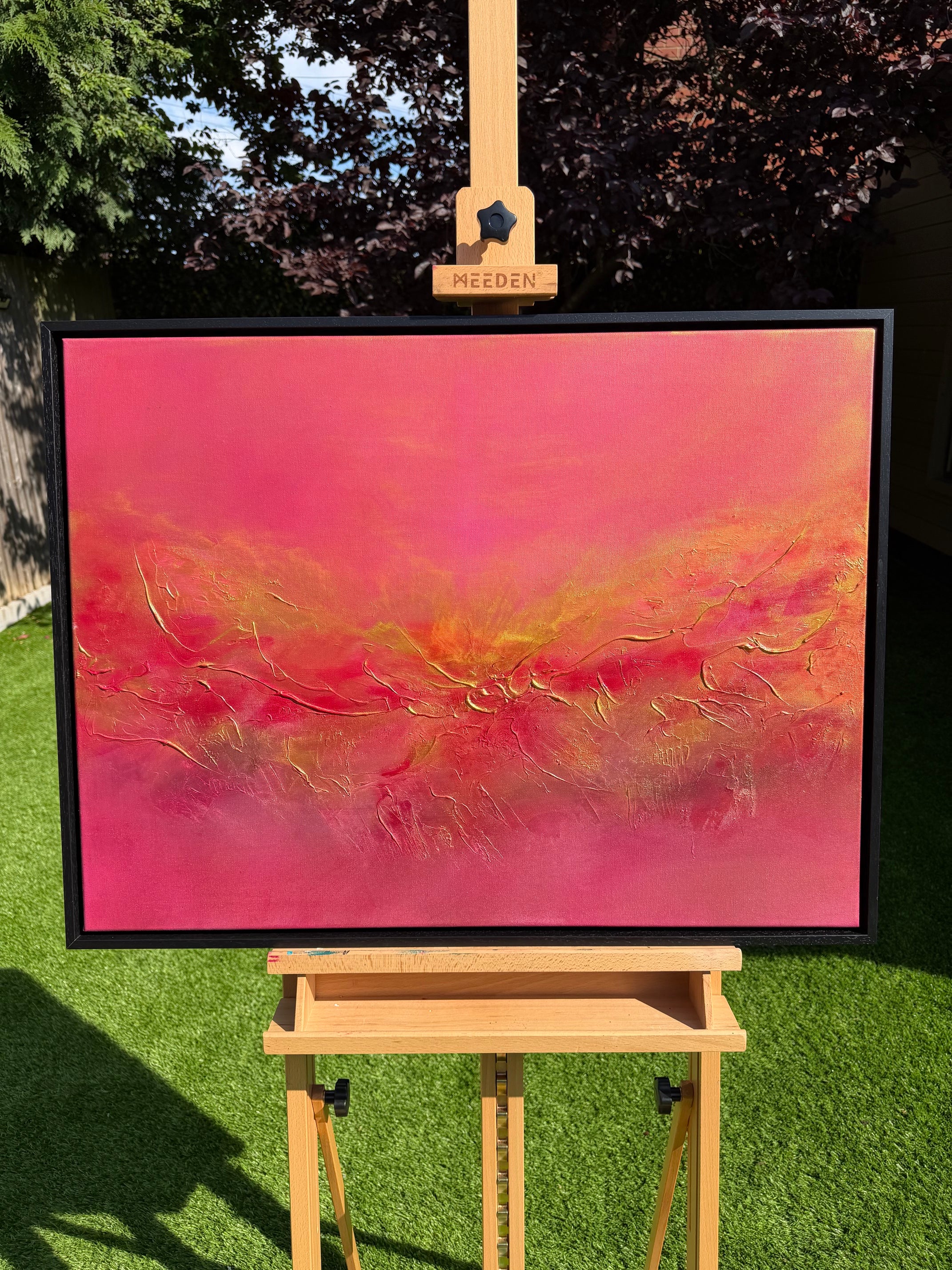 "Angel Wings of Fire" original artwork on canvas (framed)
