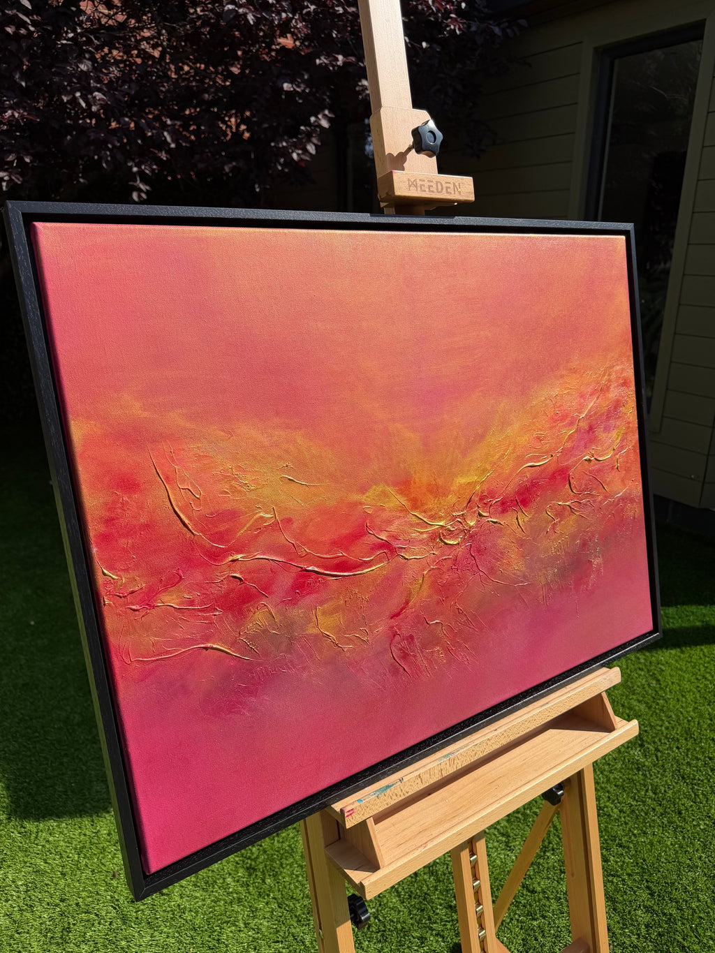 "Angel Wings of Fire" original artwork on canvas (framed)